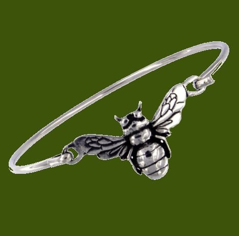 Image 0 of Bee Insect Themed Silver Plated Clip On Bangle