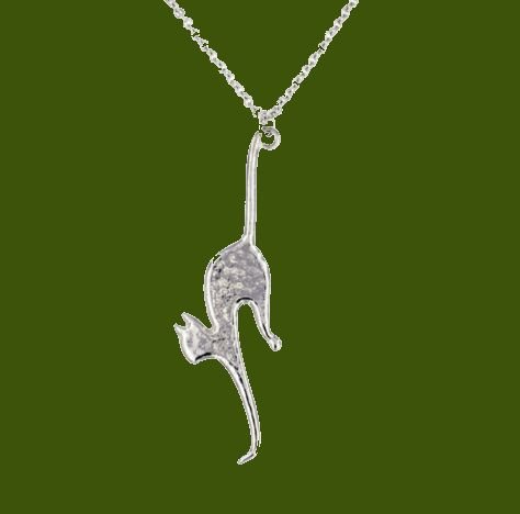 Image 0 of Arched Back Cat Animal Themed Stylish Pewter Pendant
