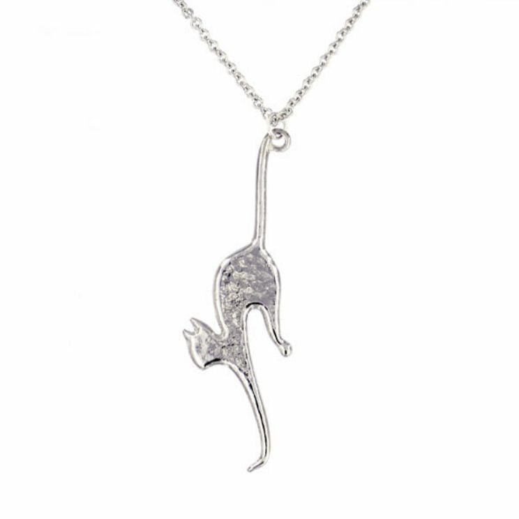 Image 1 of Arched Back Cat Animal Themed Stylish Pewter Pendant