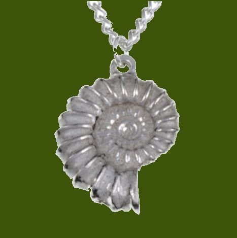 Image 0 of Ammonite Shell Marine Creature Small Stylish Pewter Pendant