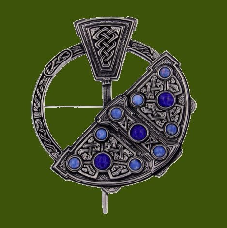 Image 0 of Celtic Serpent Large Round Antiqued Penannular Stylish Pewter Brooch