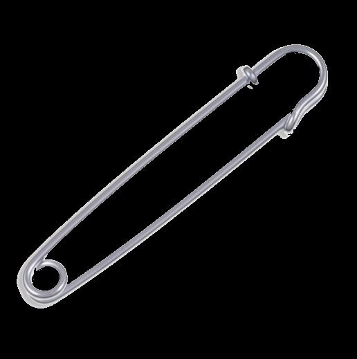 Image 0 of Simple Plain Safety Pin Large Chrome Plated Kilt Pin
