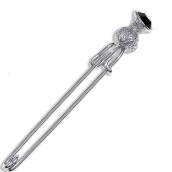 Thistle flower Kilt Pin Chrome Finish,