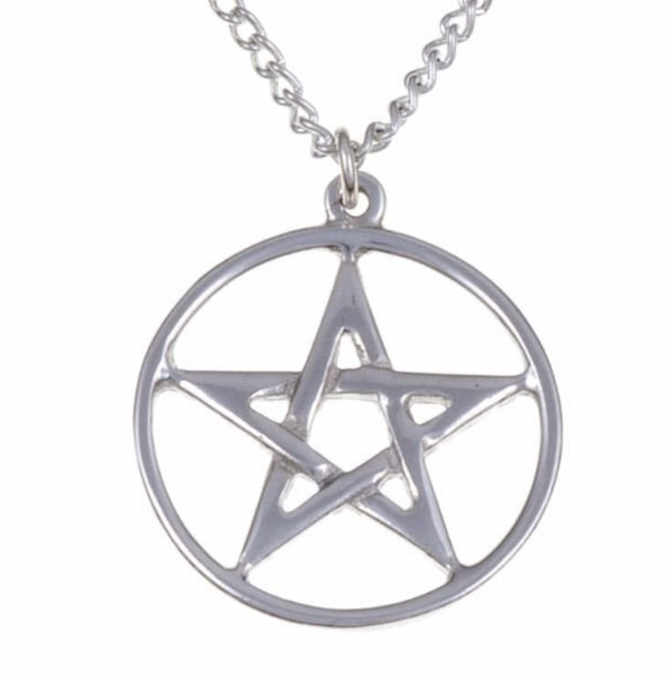 Image 1 of Star Round Pentagram Openwork Stylish Pewter Pendant