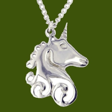 Image 0 of Unicorn Swirl Mystical Creature Themed Stylish Pewter Pendant