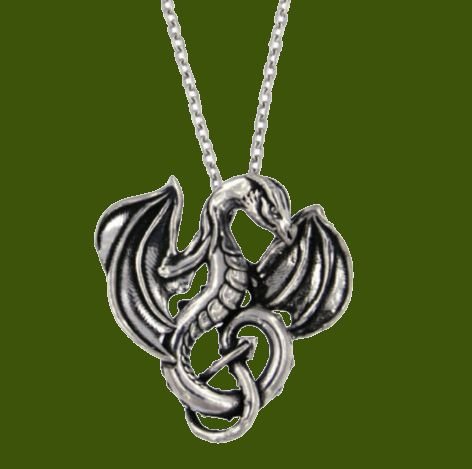 Image 0 of Winged Dragon Mystical Creature Themed Small Stylish Pewter Pendant