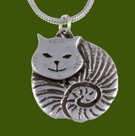 Image 0 of Fat Cat Animal Themed Small Stylish Pewter Pendant