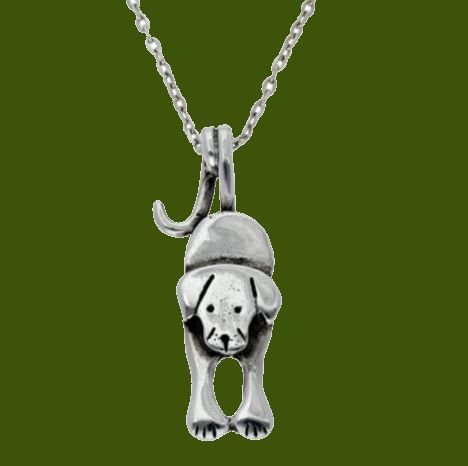Image 0 of Puppy Dog Hanging Tail Animal Themed Stylish Pewter Pendant