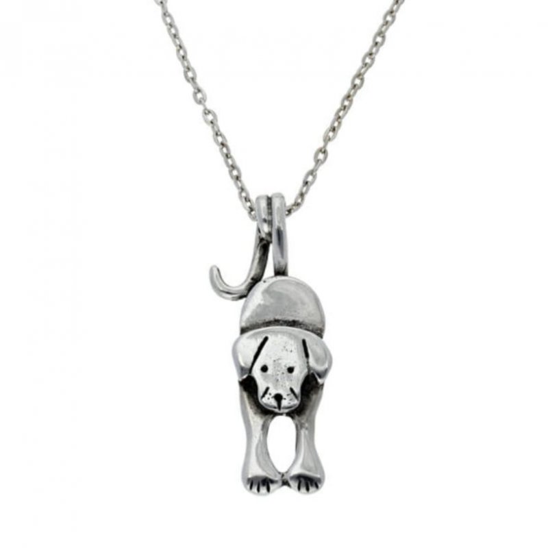 Image 1 of Puppy Dog Hanging Tail Animal Themed Stylish Pewter Pendant