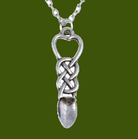 Image 0 of Love Spoon Celtic Open Knotwork Stylish Pewter Pendant