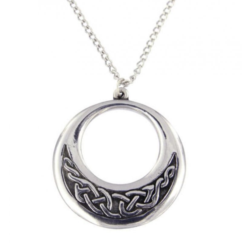 Image 1 of Celtic Creole Open Knotwork Round Stylish Pewter Pendant
