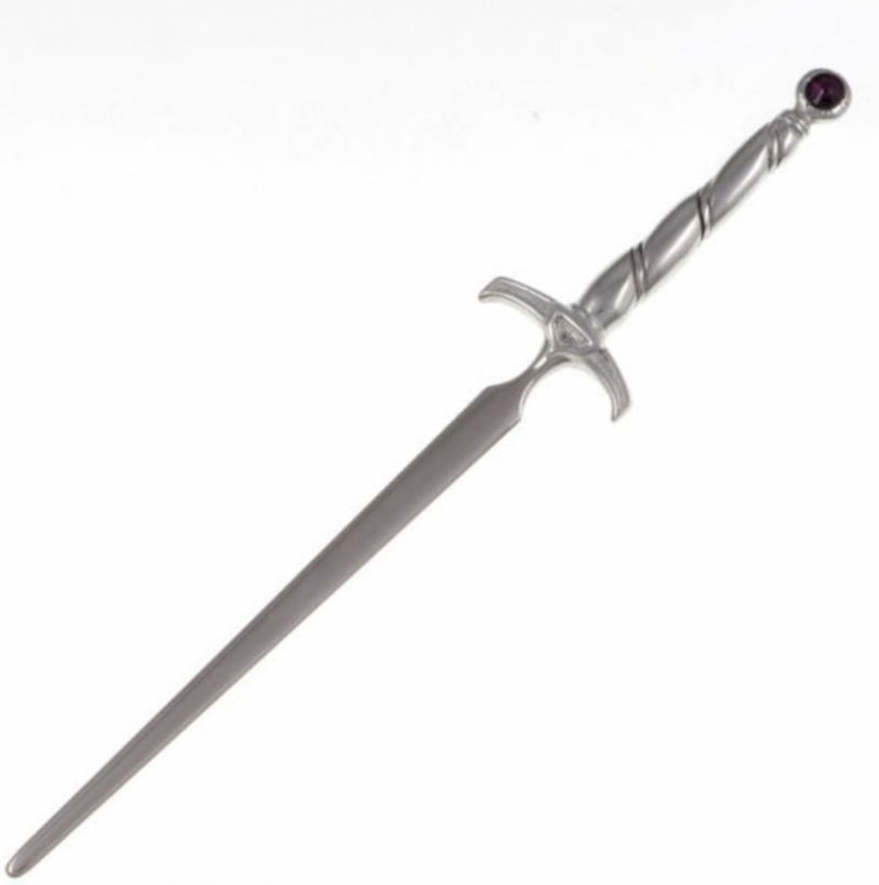 Image 1 of Excalibur Sword Amethyst Crystal Stylish Pewter Letter Opener