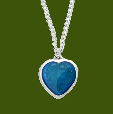 Image 0 of Love Heart Blue Enamel Small Stylish Pewter Pendant