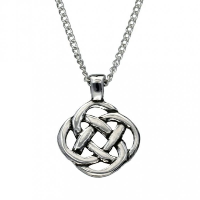 Image 1 of Celtic Square Infinity Knotwork Design Stylish Pewter Pendant 