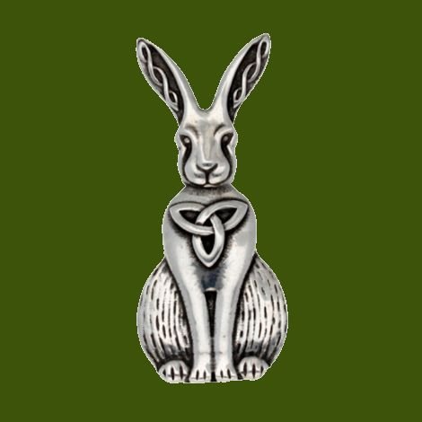 Image 0 of Hare Celtic Open Knotwork Animal Themed Stylish Pewter Brooch