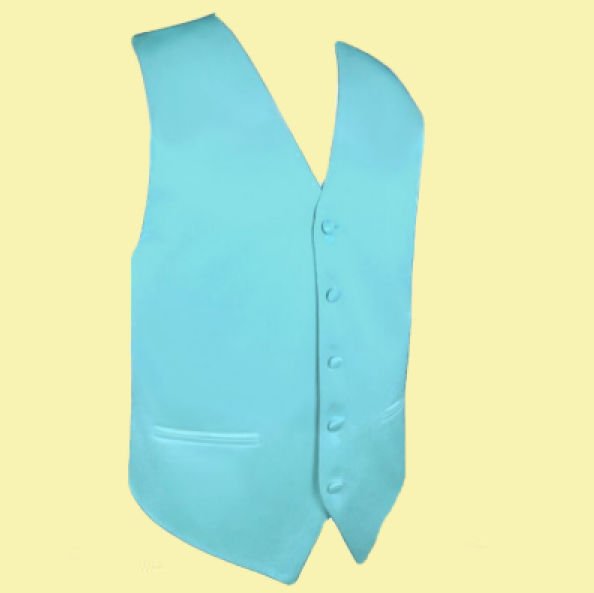 Image 0 of Aqua Turquoise Formal Groomsmen Groom Wedding Vest Mens Waistcoat 