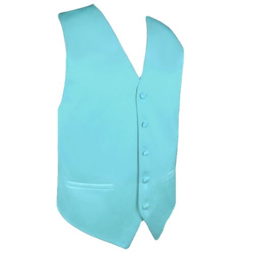 Image 1 of Aqua Turquoise Formal Groomsmen Groom Wedding Vest Mens Waistcoat 