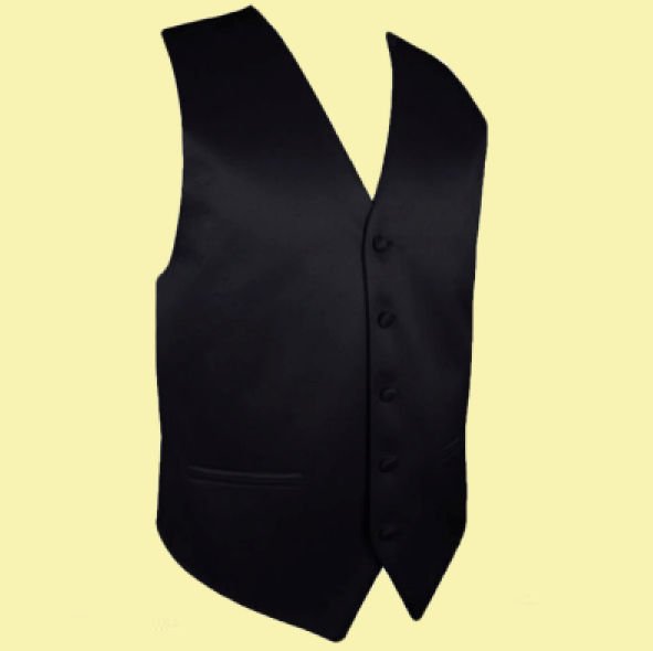 Image 0 of Black Formal Groomsmen Groom Wedding Vest Mens Waistcoat 