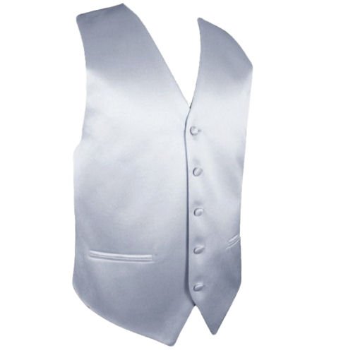 Image 1 of Silver Grey Formal Groomsmen Groom Wedding Vest Mens Waistcoat 