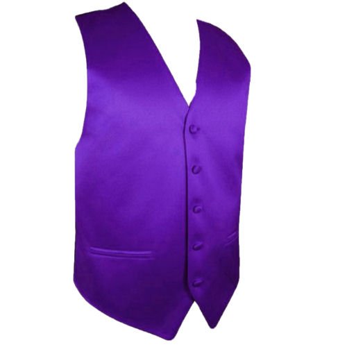 Image 1 of Cadbury Purple Formal Groomsmen Groom Wedding Vest Mens Waistcoat 