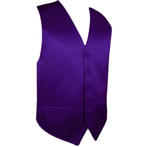 Image 1 of Dark Purple Formal Groomsmen Groom Wedding Vest Mens Waistcoat 