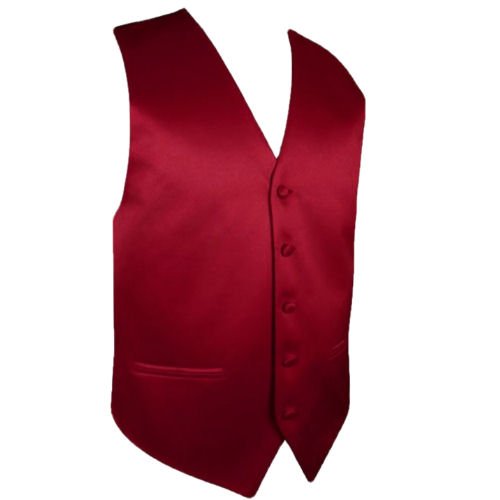 Image 1 of Scarlet Red Formal Groomsmen Groom Wedding Vest Mens Waistcoat 