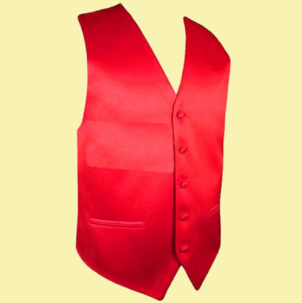 Image 0 of Cherry Red Formal Groomsmen Groom Wedding Vest Mens Waistcoat 