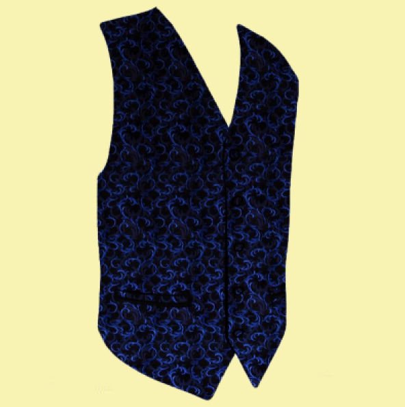 Image 0 of Navy On Black Floral Pattern Groom Formal Wedding Vest Mens Waistcoat 