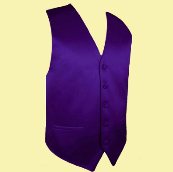 Image 0 of Dark Purple Formal Ages 7-12 Boys Wedding Vest Boys Waistcoat  