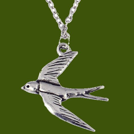 Image 0 of Flying Swift Bird Themed Stylish Pewter Pendant