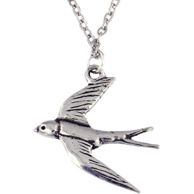 Image 1 of Flying Swift Bird Themed Stylish Pewter Pendant