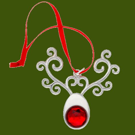 Image 0 of Rudolph Christmas Red Crystal Stylish Pewter Tree Ornament Decoration