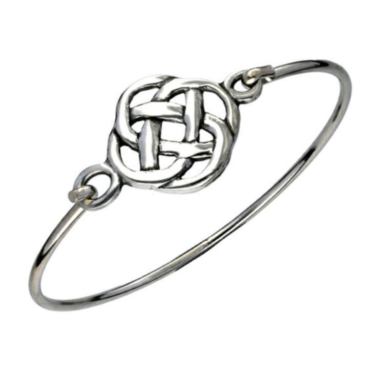 Image 1 of Celtic Infinity Knot Symbol Silver Plated Clip On Bangle