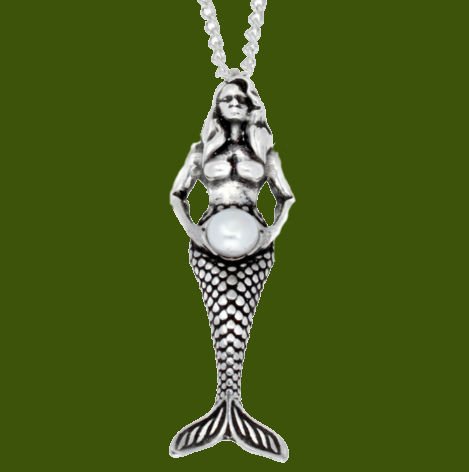 Image 0 of Mermaid Freshwater Cultured Pearl Large Stylish Pewter Pendant