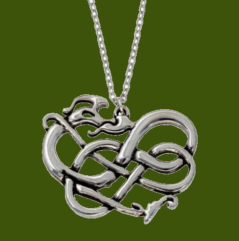 Image 0 of Viking Dragon Themed Interwoven Stylish Pewter Pendant