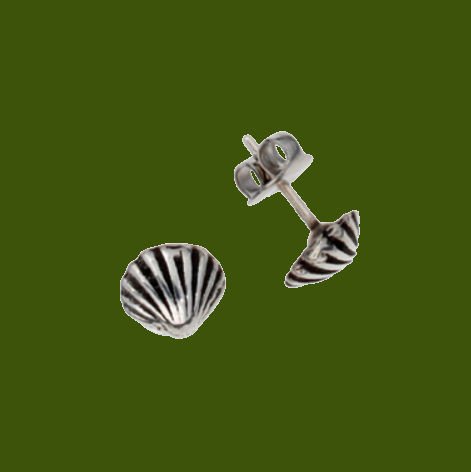 Image 0 of St Michaels Way Shell Marine Themed Small Stud Stylish Pewter Earrings