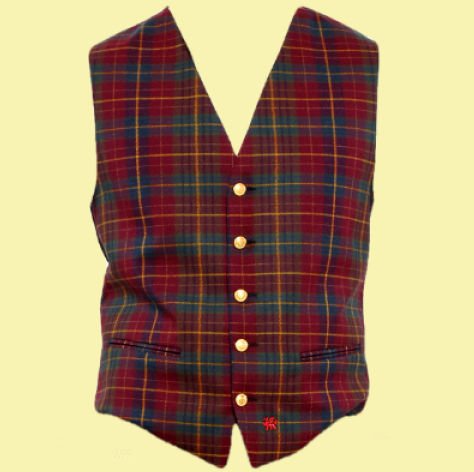 Image 3 of Pride Of Wales National Welsh Tartan Wool Fabric Mens Vest Waistcoat