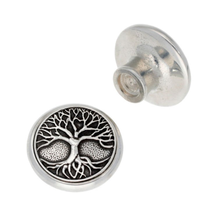 Image 1 of Tree Of Life Round Set Of Six Stylish Pewter Door Knobs