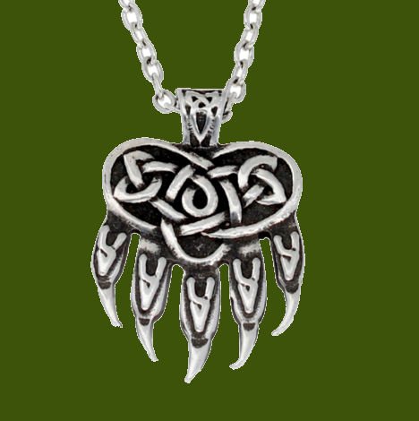 Image 0 of Bear Paw Celtic Knotwork Antiqued Stylish Pewter Pendant