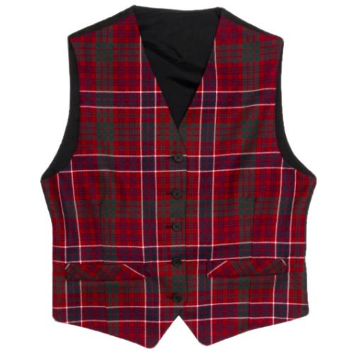 Image 4 of Bellspool Bright Check Tartan Lightweight Wool Mens Vest Waistcoat