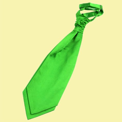 Image 0 of Apple Green Mens Plain Satin Pre-tied Ruche Wedding Cravat Necktie 