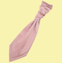 Dusty Pink Boys Plain Satin Pre-tied Ruche Wedding Cravat Necktie 