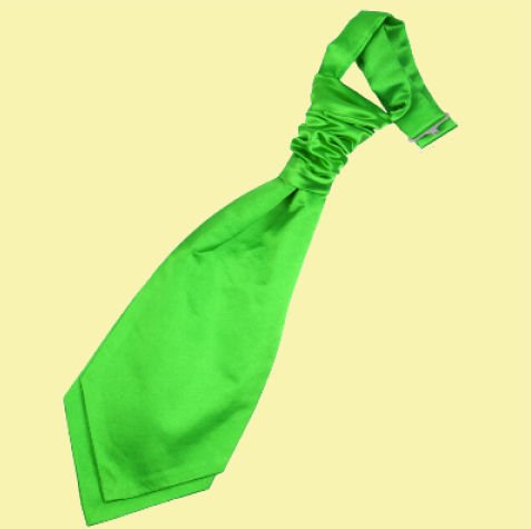 Image 0 of Apple Green Boys Plain Satin Pre-tied Ruche Wedding Cravat Necktie 