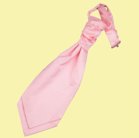 Image 0 of Baby Pink Boys Plain Satin Pre-tied Ruche Wedding Cravat Necktie 