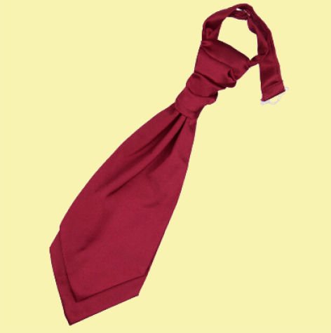 Image 0 of Burgundy Boys Plain Satin Pre-tied Ruche Wedding Cravat Necktie 