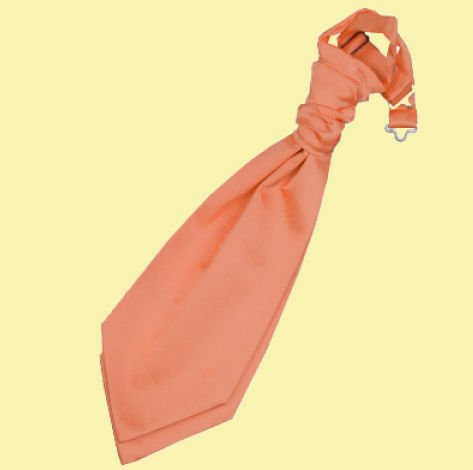 Image 0 of Coral Boys Plain Satin Pre-tied Ruche Wedding Cravat Necktie 