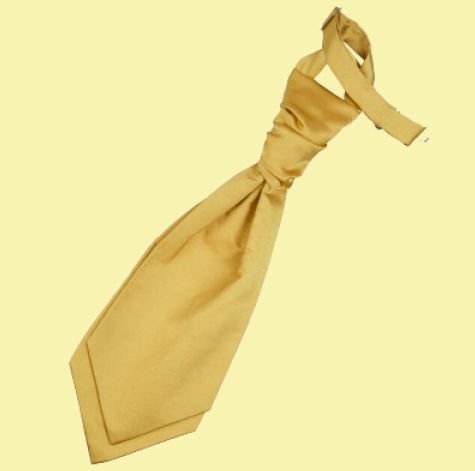 Image 0 of Gold Boys Plain Satin Pre-tied Ruche Wedding Cravat Necktie 