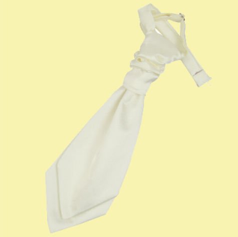 Image 0 of Ivory Boys Plain Satin Pre-tied Ruche Wedding Cravat Necktie 