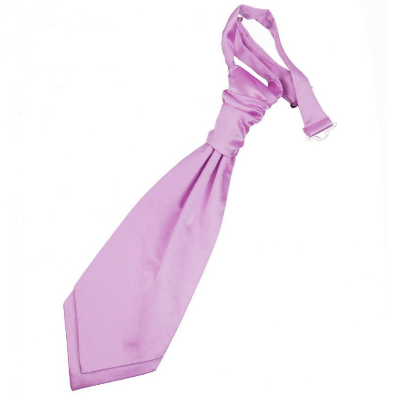 Image 1 of Lilac Boys Plain Satin Pre-tied Ruche Wedding Cravat Necktie 