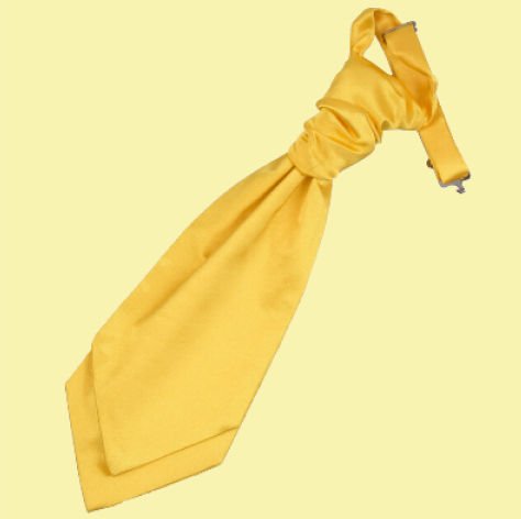 Image 0 of Marigold Yellow Boys Plain Satin Pre-tied Ruche Wedding Cravat Necktie 
